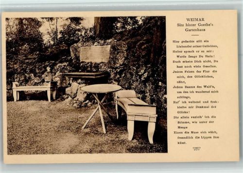 Weimar Sitz hinter Goethe's Gartenhaus Gedicht