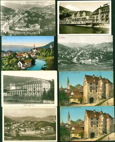 Baden Lot mit 8 AK, ca. 1912-1930: überwiegend gute Erhaltung, nicht gelaufen