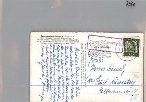 Schwarzenbach Landpoststempel, Fliegeraufnahme