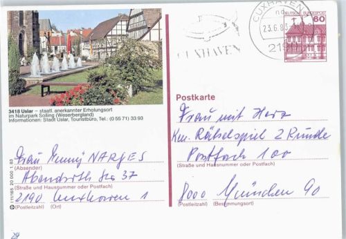 Uslar Ganzsache 11/165-1.83