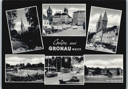 Gronau Berliner Platz, Schwimmbad, Grenze Glaner Brücke