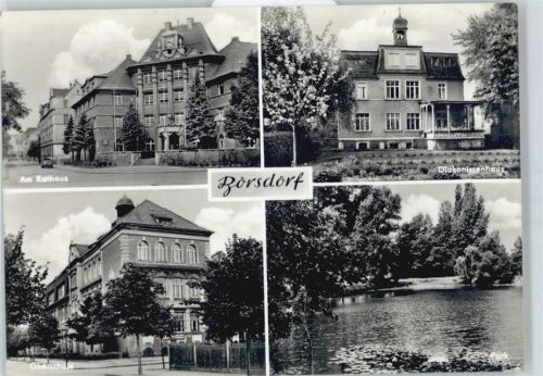 Borsdorf Rathaus Schule Park Teich