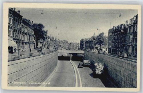 Rotterdam Straße Brücke Auto Fußgänger