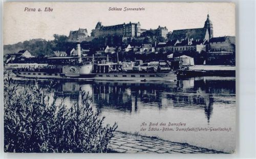 Pirna Fluss Schiff Schloss