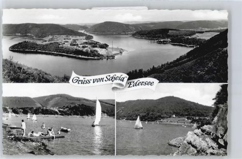 Edersee Panorama See Berg Boot