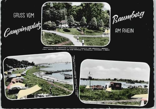 Baumberg Fluss Schiff Fußgänger Camping