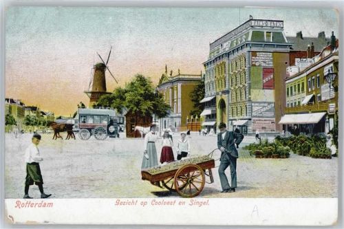 Rotterdam Pferdebahn , Windmühle , Strassenhändler