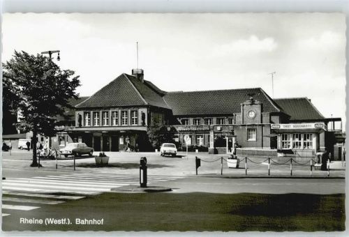 Rheine Bahnhof Auto Baum Uhr Straße