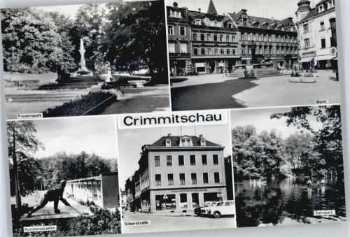 Crimmitschau Markt, Silberstraße, Kunsteisstadion, Friedenspark