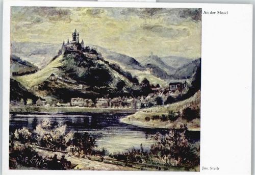 Cochem Künstlerkarte, Burg, fluss
