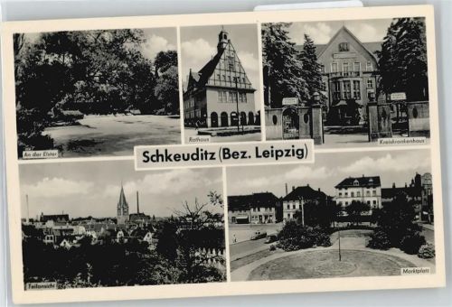 Schkeuditz Rathaus, Krankenhaus, Marktplatz