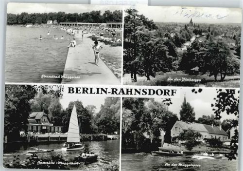 Rahnsdorf Gaststätte Müggelhort, Segelboot, Strandbad Müggelsee