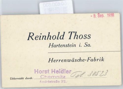 Chemnitz Herrenwäsche-Fabrik Thoss