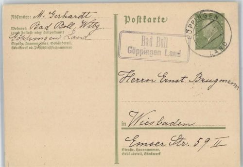 Göppingen Landpoststempel Bad Boll