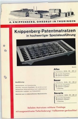 Ohrdruf Firmenrechnung Knippenberg, Patentmatratzen