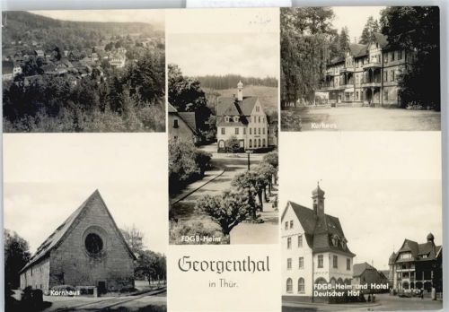 Georgenthal Gesamtansicht, Kornhaus, Kurhaus, FDGB-Heim, Hotel Deutscher Hof