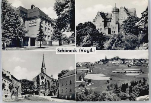 Schöneck Krankenhaus, Rathaus, Untermarkt, Teilansicht