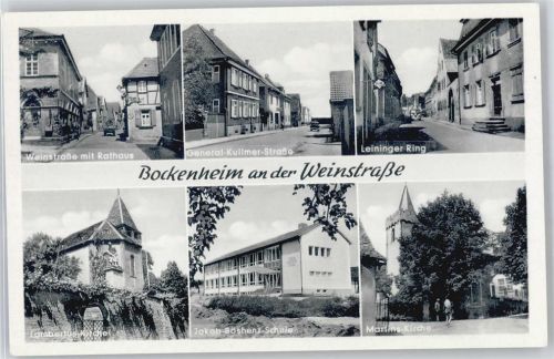 67278 W6719 Bockenheim an der Weinstraße - Weinstraße Rathaus Kirche