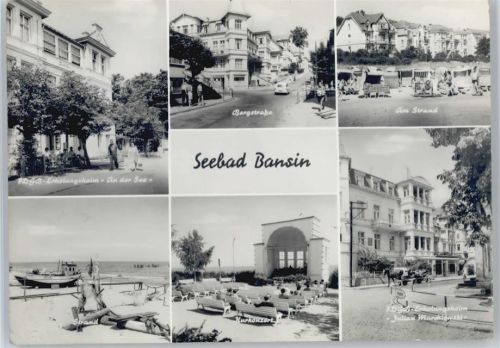 Seebad Bansin FDGB-Erholungsheim An der See, Bergstraße, Strand, Kurkonzert