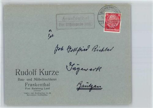 Bischofswerda Landpoststempel Frankenthal