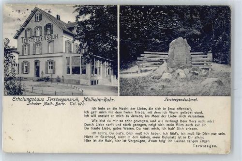 Mülheim Erholungsheim Tersteegensruh, Denkmal