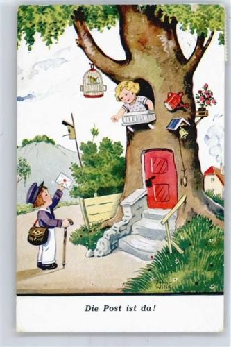 Die Post ist da , Mädchen in Baumhaus , Vogelkäfig