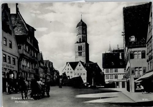 Biberach Marktplatz, Kirche, Trinks AK