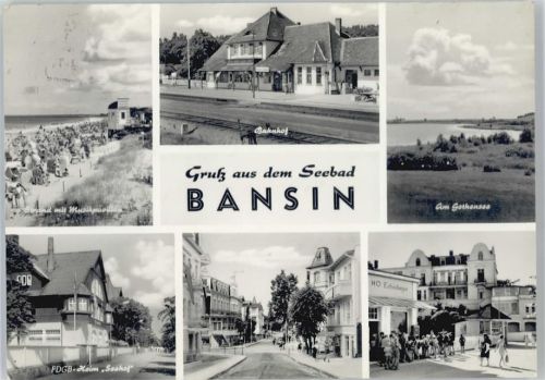 Seebad Bansin Bahnhof, Am Gothensee, Strand, Musikpavillon, Ferienheim Seehof