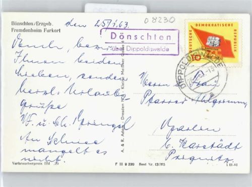 Dönschten Landpoststempel , Ferienheim Furkert