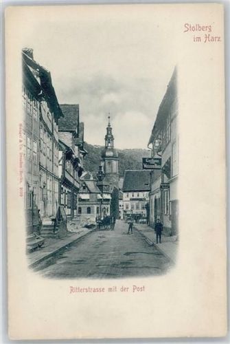 Stolberg Ritterstraße, Postamt, Blick zur Kirche