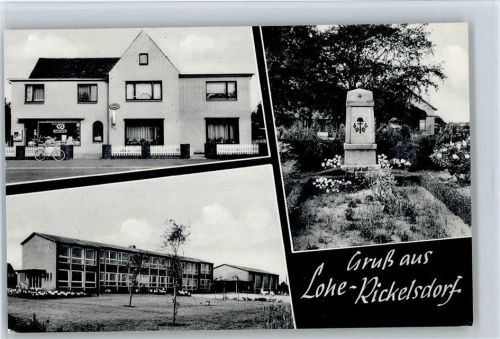 Lohe-Rickelshof EDEKA Lebensmittelgeschäft , Schule , Kriegerdenkmal