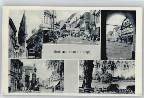 Kamen Schiefer Turm, Weststraße, Markt, Bahnhofstraße