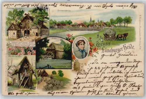 Hermannsburg Lüneburger Bauernhaus, Trachten, Mühle, Alter Speicher