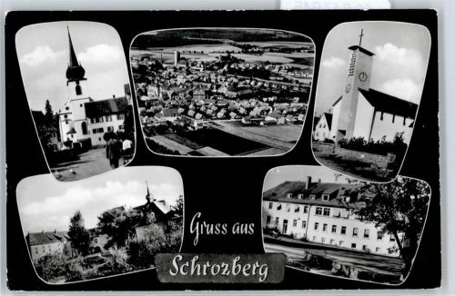 Schrozberg Kirche, Gesamtansicht, Schloss