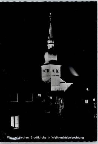 Wermelskirchen Stadtkirche in Weihnachtsbeleuchtung