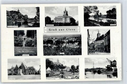 Kleve Schwanenburg, Gesamtansicht, Hafen, Markt