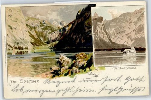 83471 W8240 St. Bartholomä - Künstlerkarte (Strützel), Obersee, St. Bartholomä