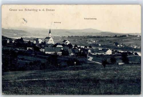Schalding Blick zum Heining und Schardenberg