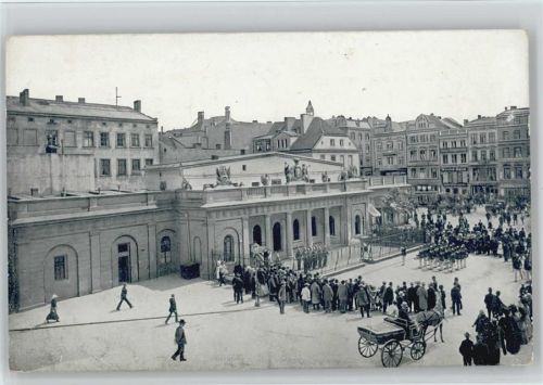 Posen 1916 Aufziehen der Wache viele Menschen u. Kutsche