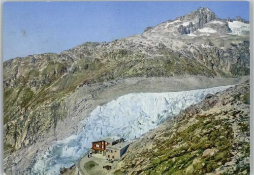1965 Belvedere Furka Rhonegletscher Berghütten AK