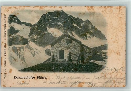 Darmstädter Hütte 1905 AK Stockflecken