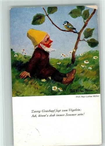 sign Lothar Müller - Zwerg Grashupf sagt zum Vogel