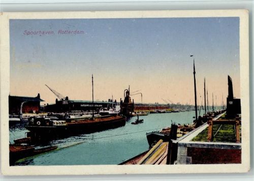 Rotterdam 1928 Spoorhaven Frachtschiff