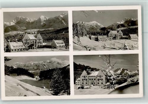 Klais Hochgebirgsheim Schloß Kranzbach Winteraufnahme 4-Bildaufnahme