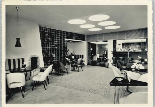 Bad Mergentheim 1960 - 1965 Kurhotel Viktoria Innenansicht Barräume