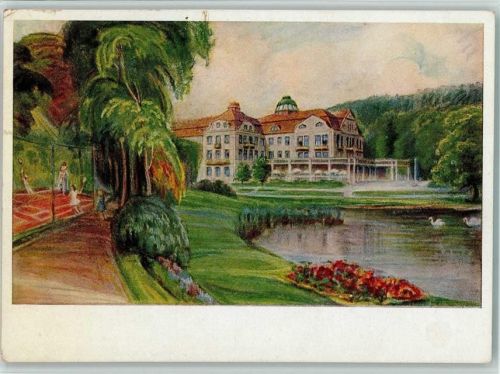 Bad Salzschlirf Hotel Badehof Tennisplatz Schwanenteich Schwäne