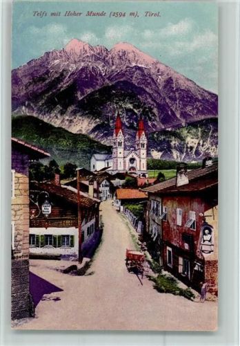 6410 Telfs - Ortsansicht mit Hoher Munde Photochromiekarte Nr. 11441