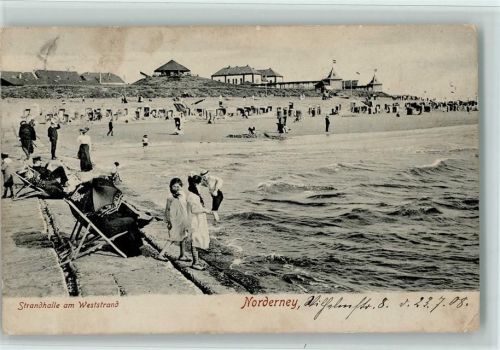 Norderney 1908 Strandhalle am Weststrand
