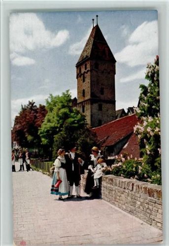 Ulm Metzgerturm mit Stadtmauer Trachten