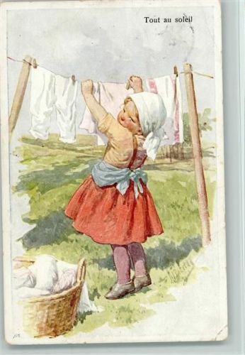 1913 Verlag BKW Serie 741-6 - Wäsche waschen AK Eckknick